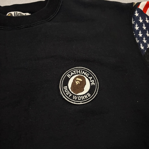 A Bathing Ape Sweatshirt Size XL Black Embroidery Patch Streetwear Y2K Style - Picture 2 of 10